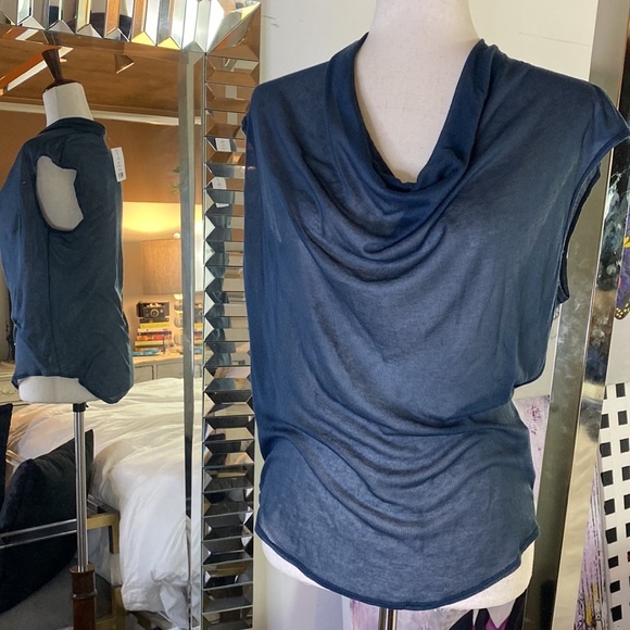 Sheer Helmut Lang Cowl neckline Top. Can be worn Off-Shoulder - Medium - Picture 10 of 11